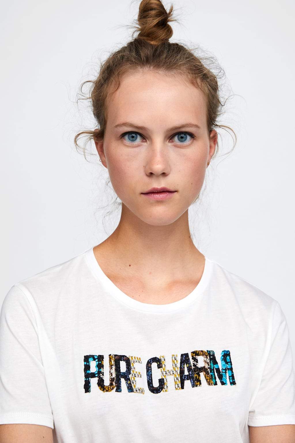 CONTRAST TWEED T-SHIRT