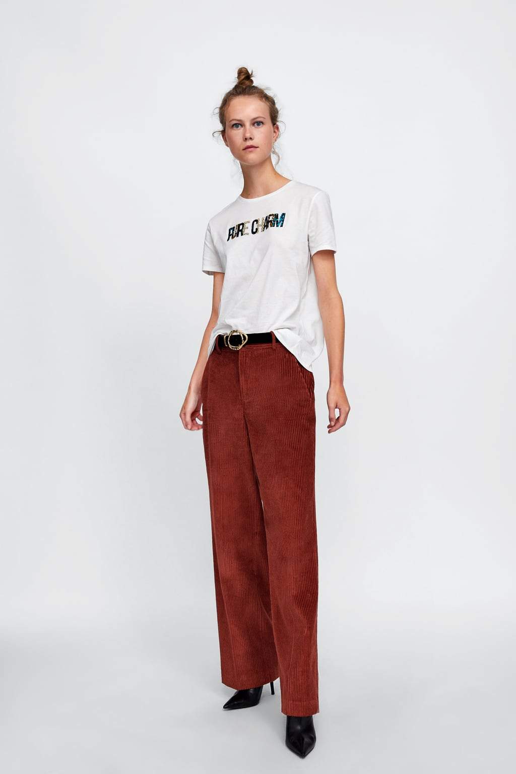 CONTRAST TWEED T-SHIRT
