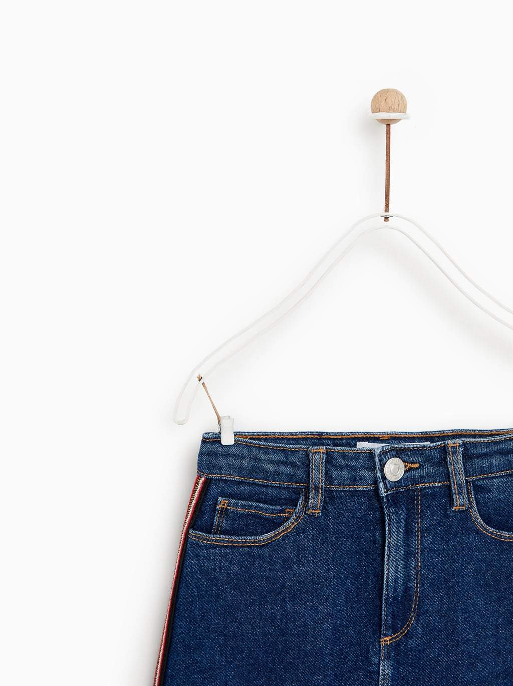 DENIM SKIRT WITH TAPING