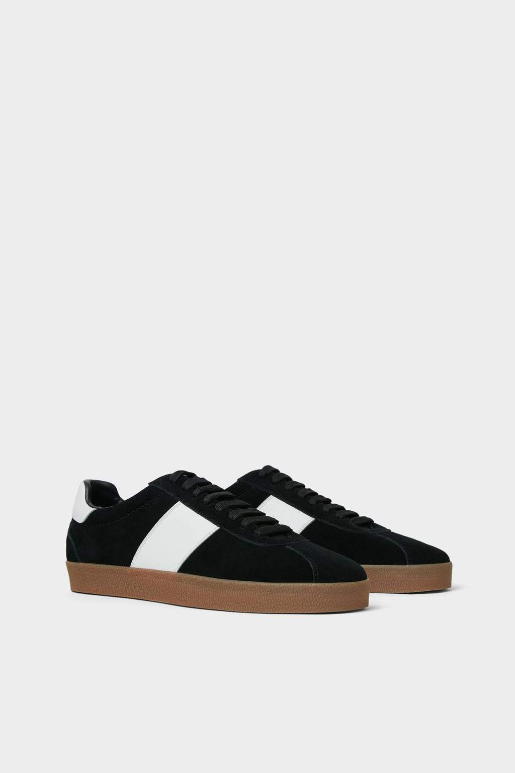 BLACK LEATHER PLIMSOLLS