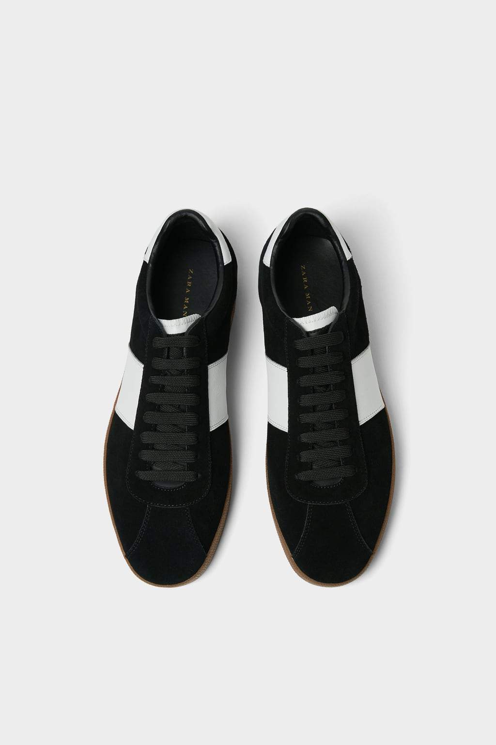 BLACK LEATHER PLIMSOLLS