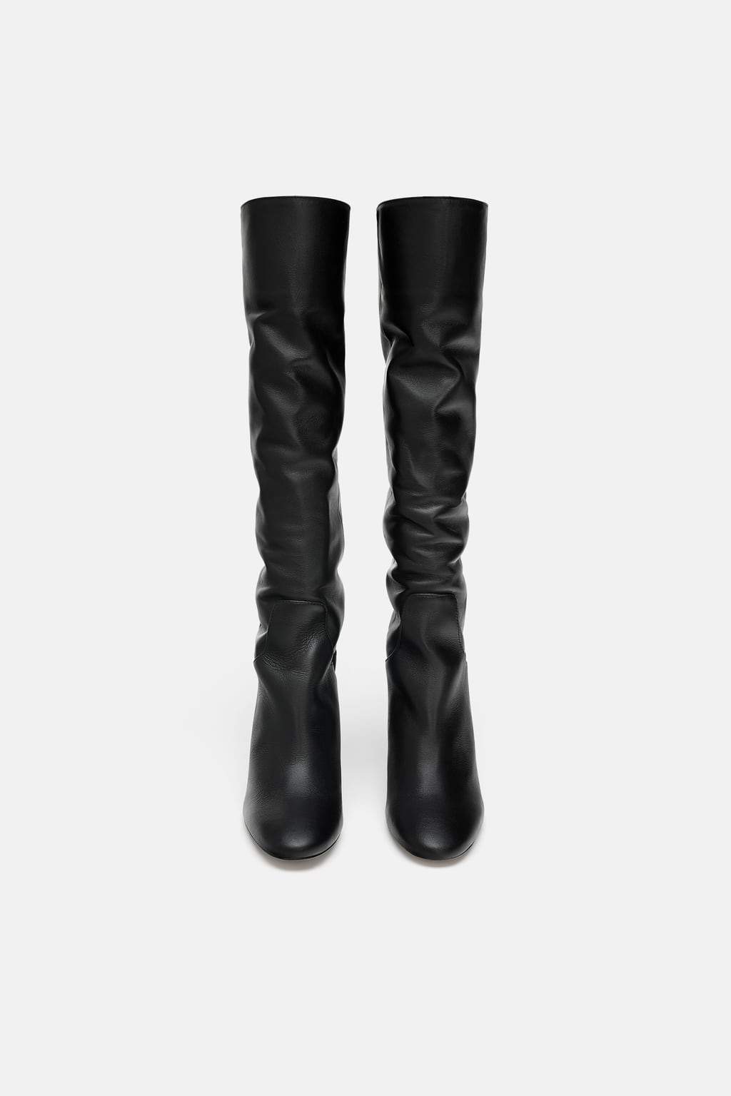 HIGH-HEEL LEATHER BOOTS