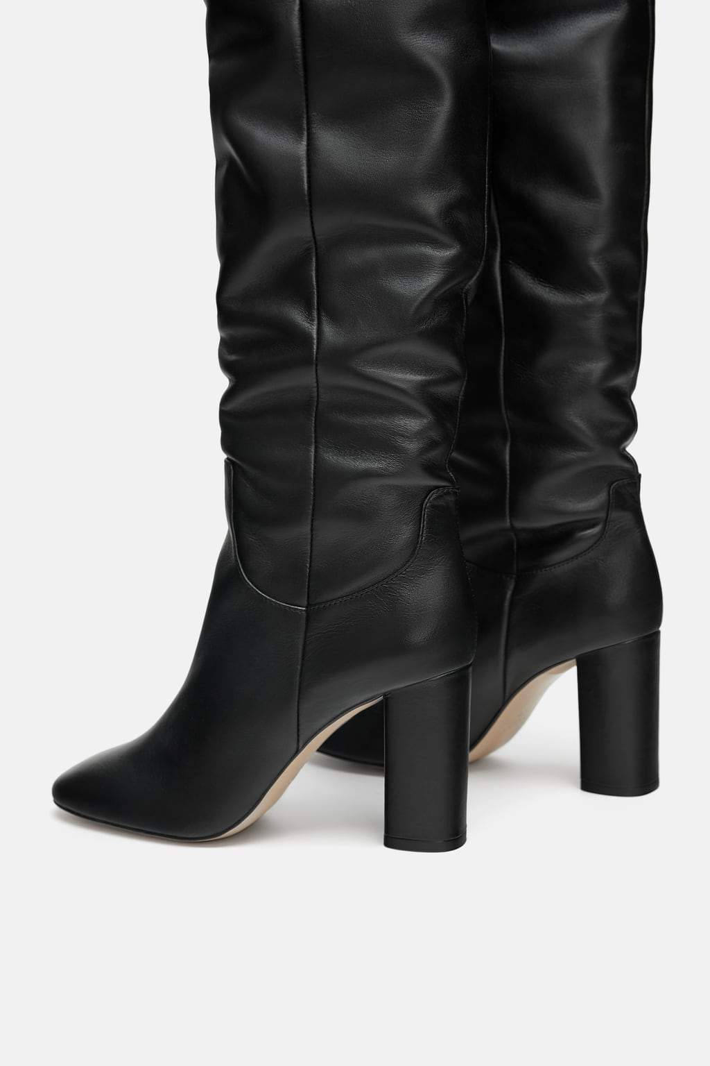 HIGH-HEEL LEATHER BOOTS