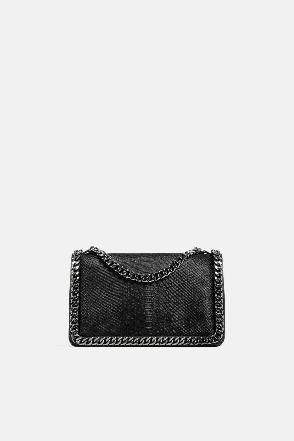 EMBOSSED CHAIN-TRIMMED BAG