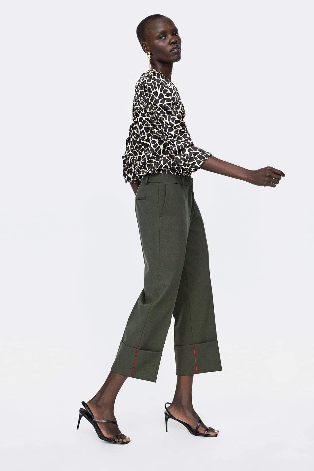DRAPED ANIMAL PRINT BLOUSE