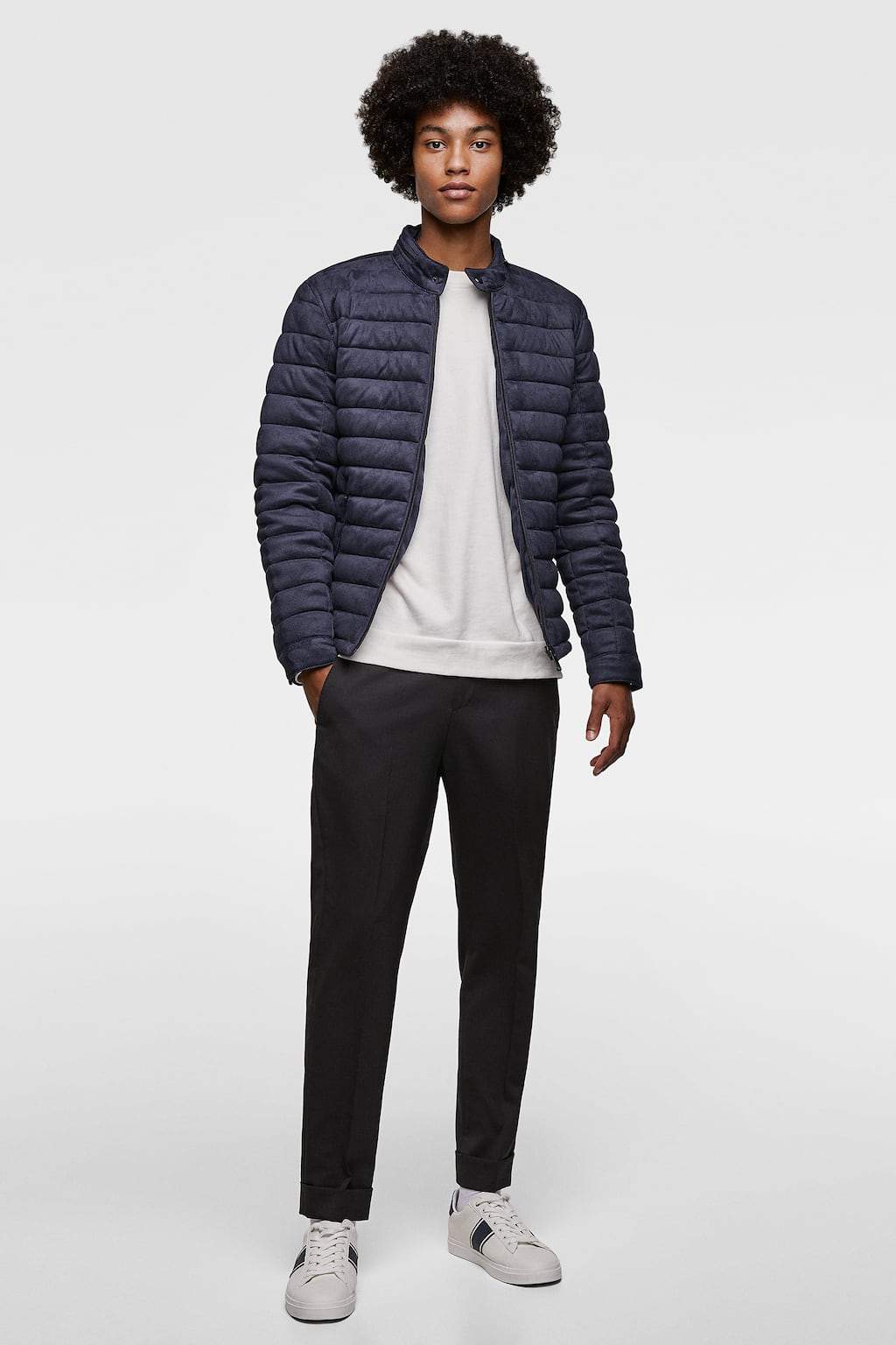 FAUX SUEDE PUFFER JACKET