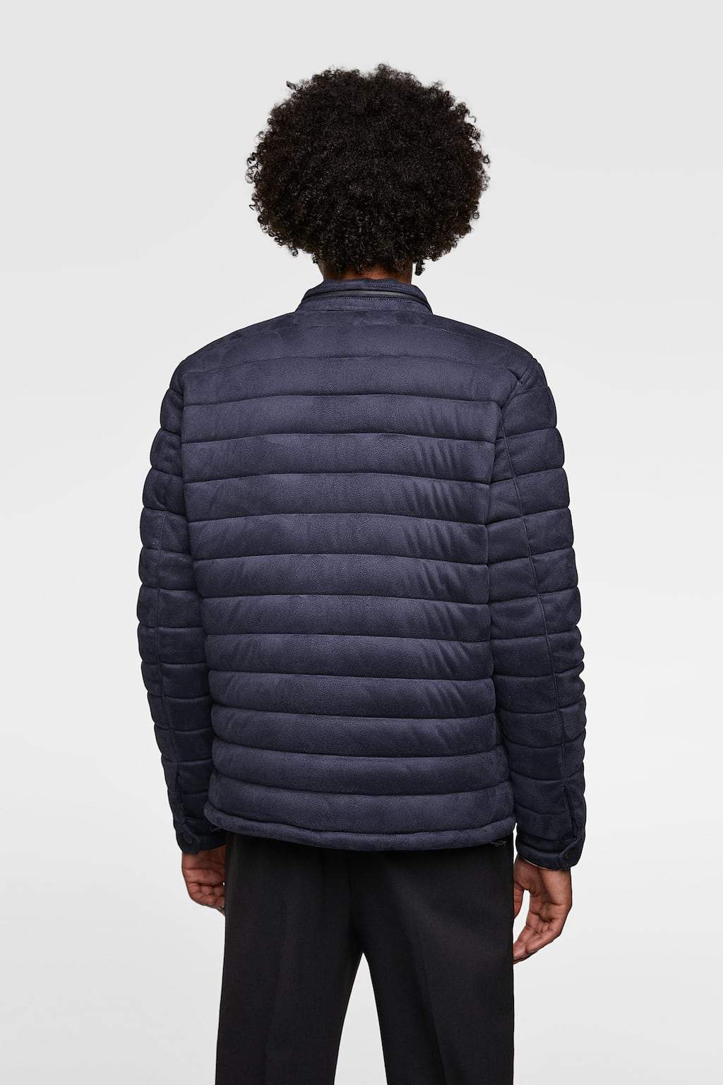 FAUX SUEDE PUFFER JACKET