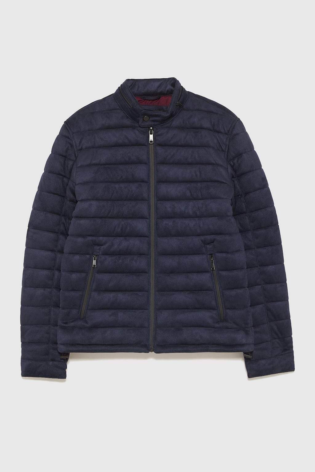 FAUX SUEDE PUFFER JACKET