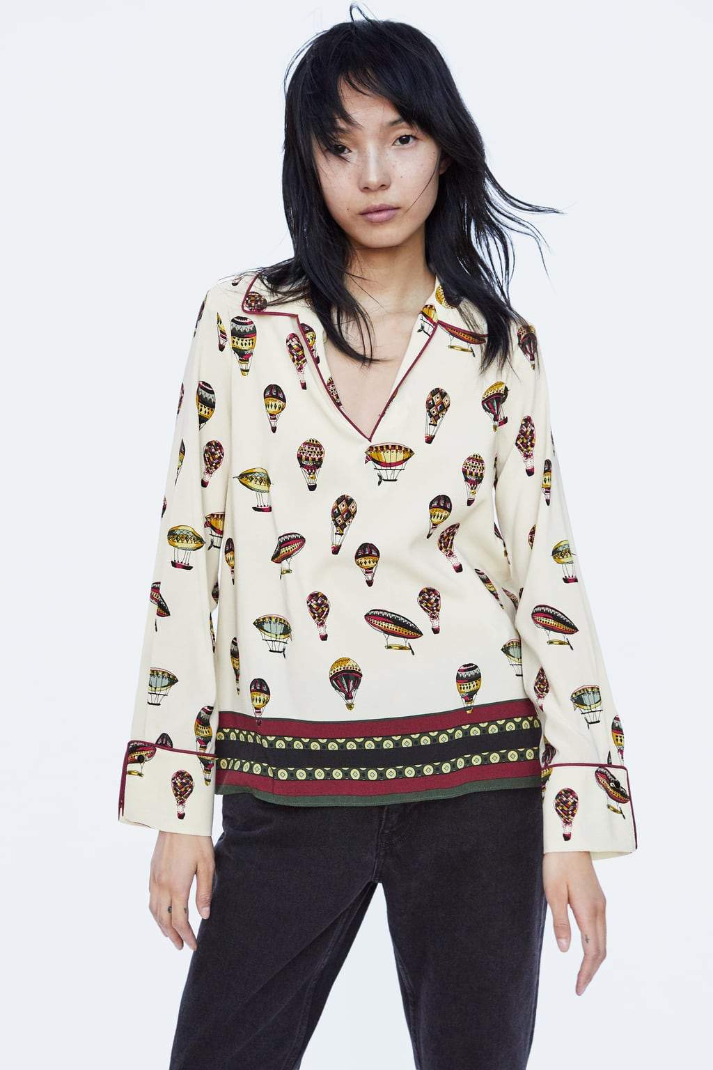 BALLOON PRINT BLOUSE