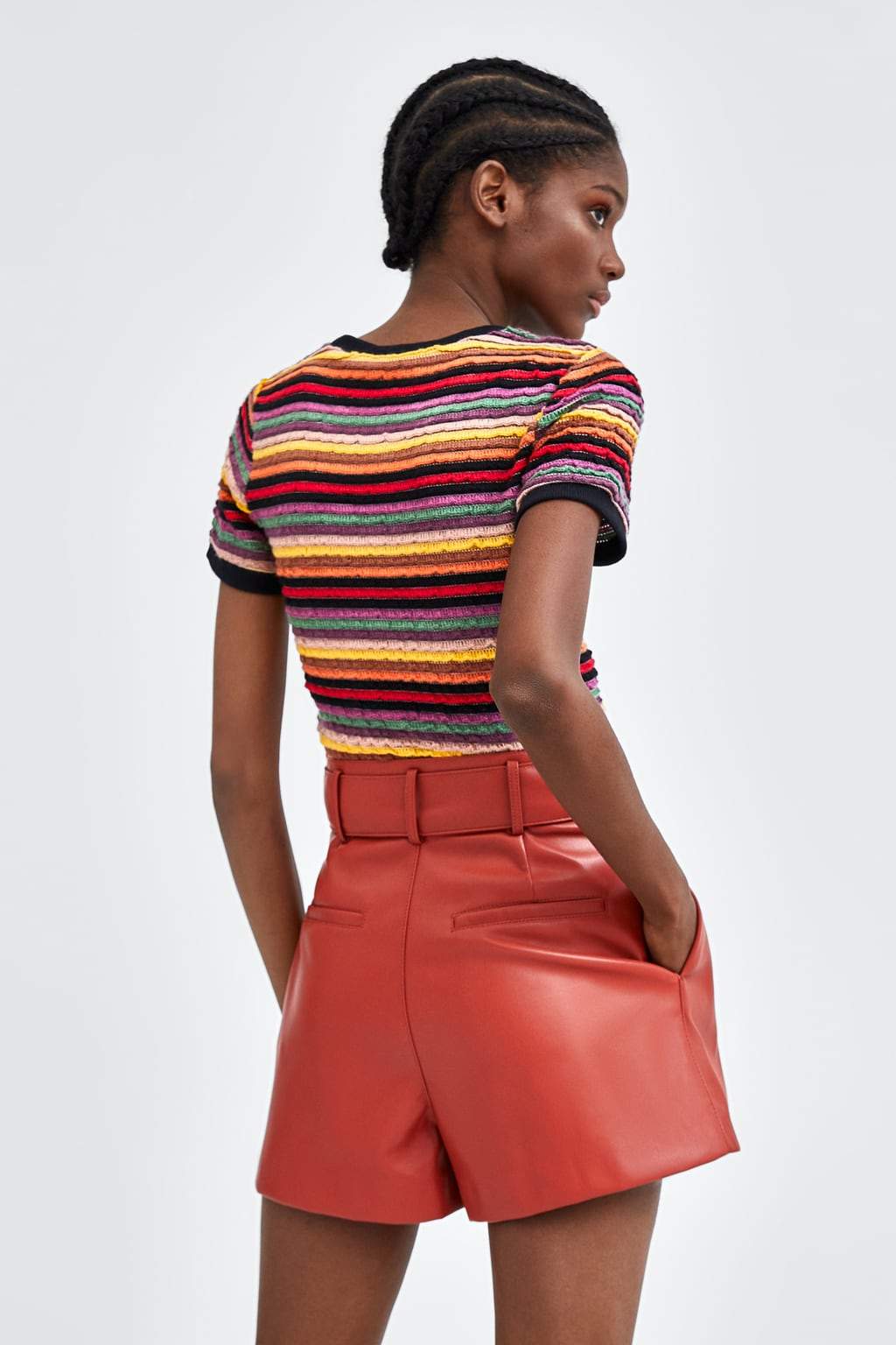 FAUX LEATHER BERMUDA SHORTS
