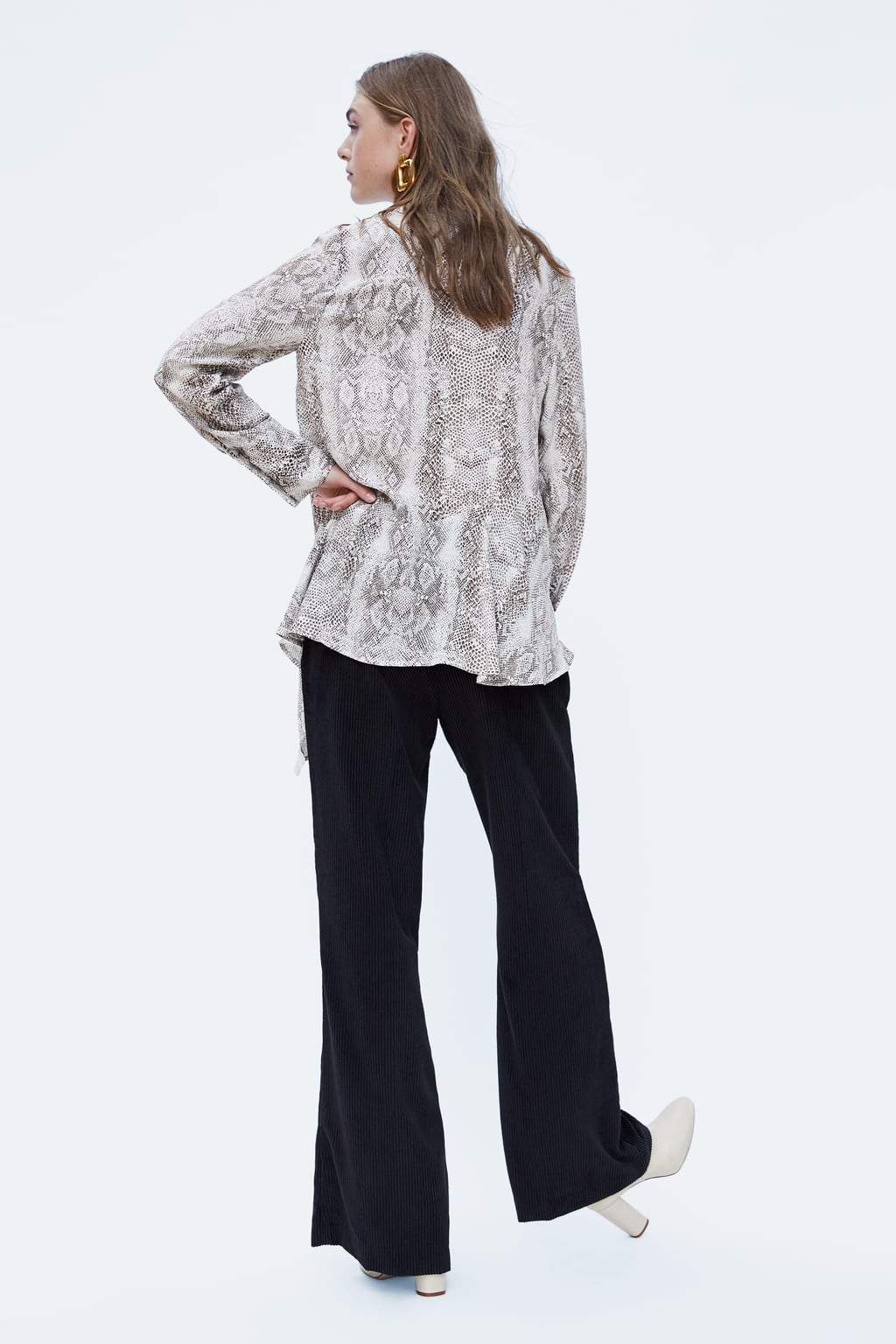 ANIMAL PRINT ASYMMETRIC SHIRT