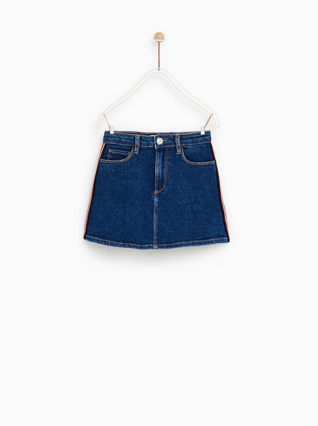 DENIM SKIRT WITH TAPING