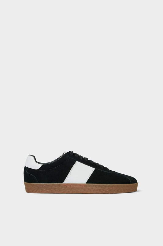 BLACK LEATHER PLIMSOLLS