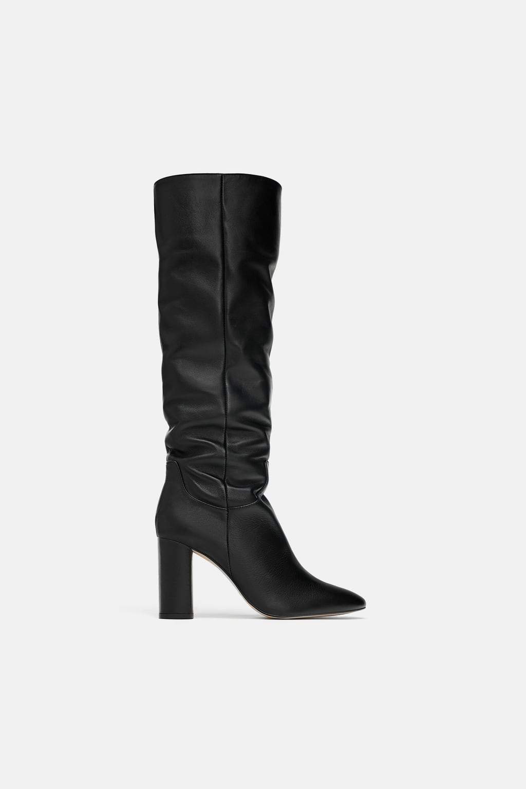 HIGH-HEEL LEATHER BOOTS