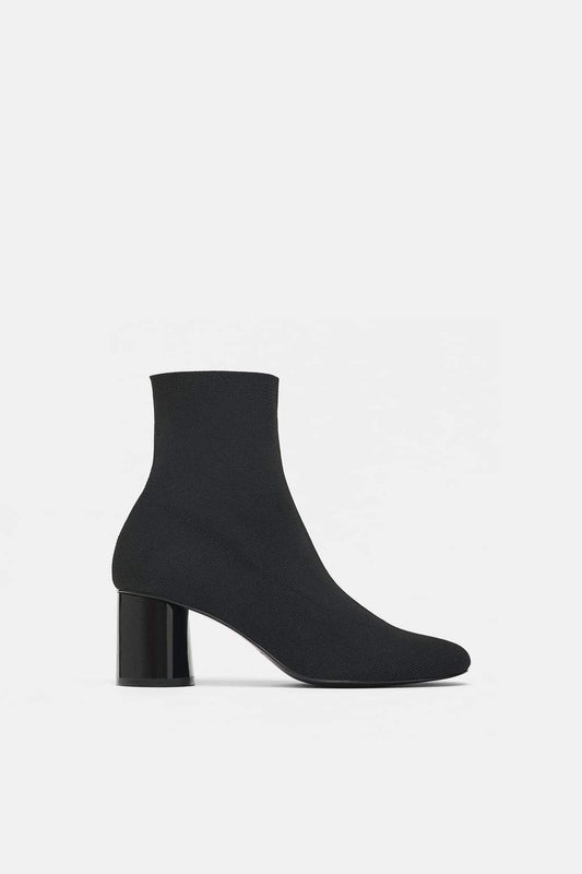 FABRIC HIGH HEEL ANKLE BOOTS