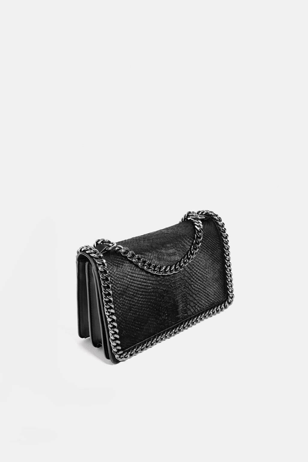 EMBOSSED CHAIN-TRIMMED BAG